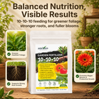 Astevora 10-10-10 granular fertilizer for flowers, vegetables, tomatoes, peppers, and garden beds