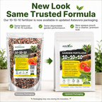 Astevora 10-10-10 granular fertilizer packaging transition from previous GardenWise packaging to updated Astevora packaging
